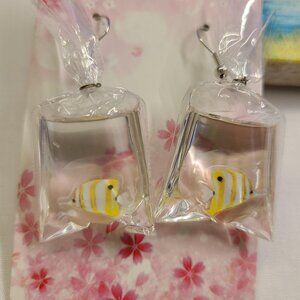 CARNIVAL BUTTERFLY FISH IN A BAG EARRINGS